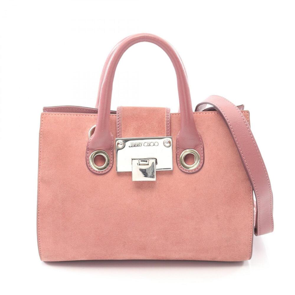 Jimmy Choo handbag, suede leather, women's, pink.
